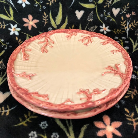 Fitz and Floyd "2 Oceana porcelain saucers for mugs/cups" - Picture 1 of 6